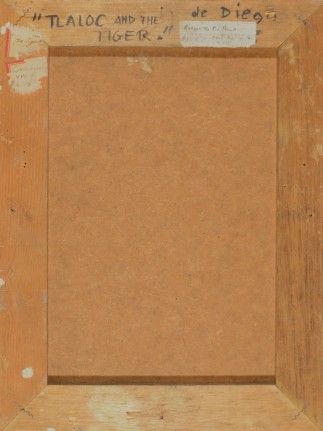 Image of overall verso of &quot;Tlaloc and the Tiger&quot; painting by Julio De Diego.