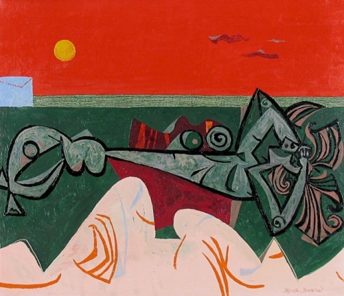 Byron Browne sold oil painting &quot;Sunbather&quot;.