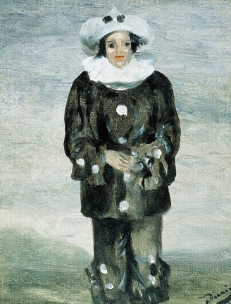 Image of impressionist sold painting by Andre Derain entitled &quot;Pierrot&quot;.
