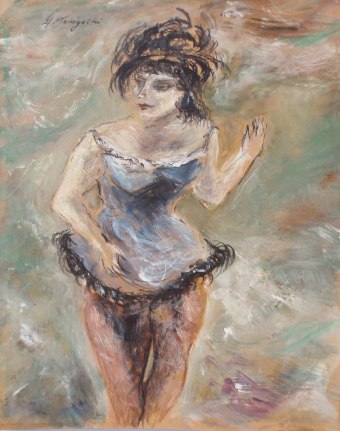 Image of gouache painting by Yasuo Kuniyoshi titled "Circus Girl".