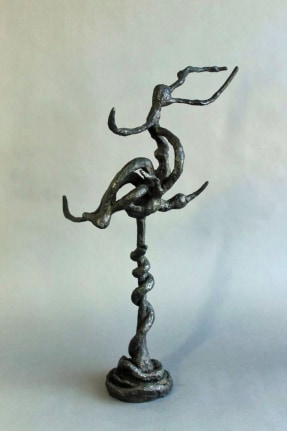 Image of Yulla Lipchitz bronze entitled "Snake & Bird Twined on Branch #2".