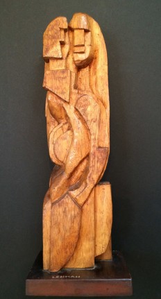 Image of wood carved statue by Irving Lehman entitled "Ancienne Noblesse".