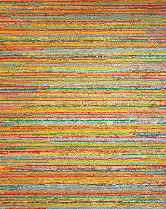 Image of Paul Sharits' painting &quot;Positano III/C&quot; made with acrylic on canvas which was applied with a pastry bag; available for sale at Caldwell Gallery Hudson.