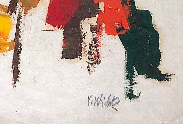 Image of signature on untitled abstract painting by John Von Wicht.