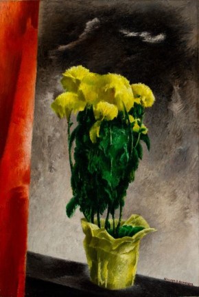 William Schwartz oil painting of mums.