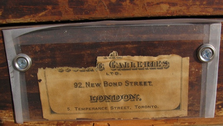 Verso label on &quot;Hide and Seek&quot; by George o'Neill.