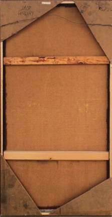 Image of verso of Series 67 No. 4 abstract oil painting by Jack Wolsky.