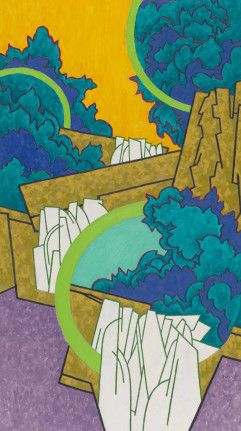 Image of sold oil painting by Easton Pribble Omage to the Hudson River School (2001).