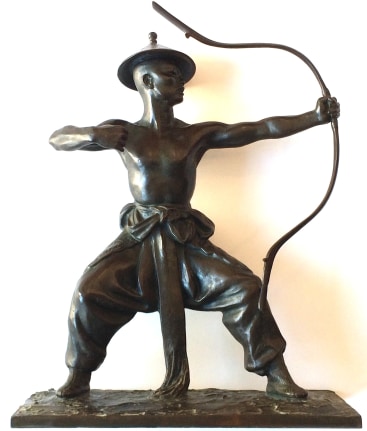 Image of sold bronze sculpture by Malvina Hoffman of a Mongolian Dancer.