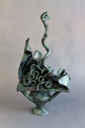 Image of Yulla Lipchitz abstract bronze sculpture titled "Cobra".