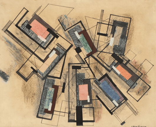 Irene Rice Periera abstract painting from sold archive.