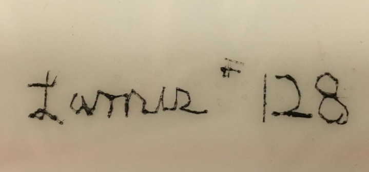 Signed and numbered on plexiglas construction #128 by Leroy Lamis.