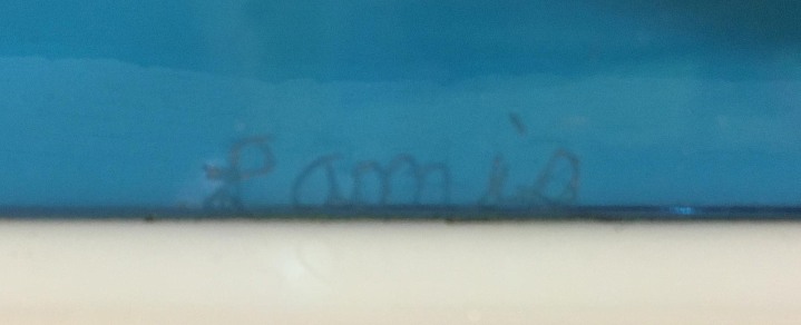 Second signature on plexiglas construction #128 by Leroy Lamis.