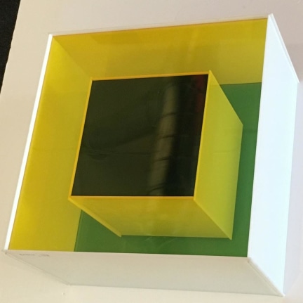 Detail of plexiglas construction #128 by Leroy Lamis.