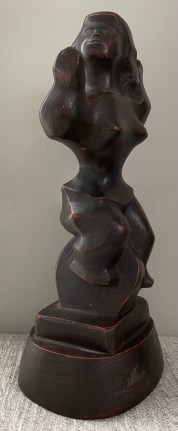Image of sold Chaim Gross terracotta 1953 sculpture of a girl on a unicycle.
