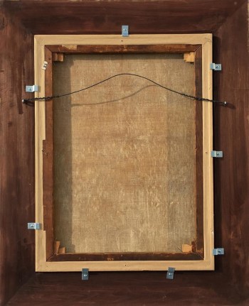 Verso of &quot;A Busy Corner Tunis&quot; by Jane Peterson.