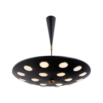 Black Pendant Light with Glass Discs