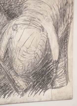 &quot;Motherhood of a Sheep&quot; Graphite on Canvas by Gino Cosentino