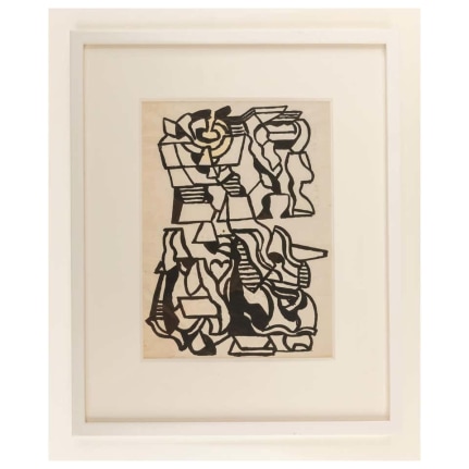 Nell Blaine Abstract Ink Drawing on Paper - Inventory - Lost City Arts