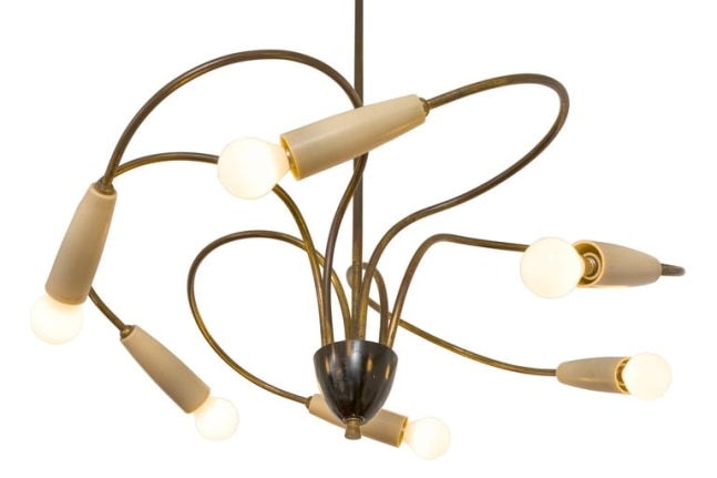 Mid-Century Six Arm Chandelier