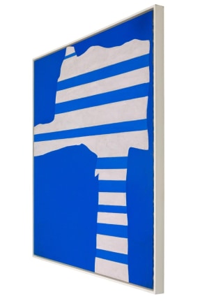 &quot;Stripes on Blue&quot; Painting by Adja Yunkers