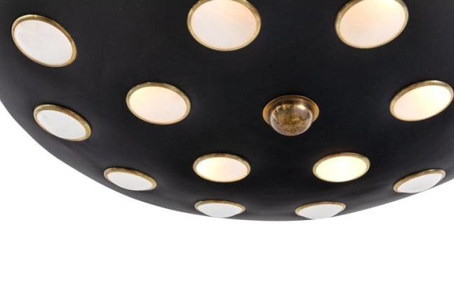 Black Pendant Light with Glass Discs