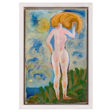 Abstract Oil on Canvas Painting by Henry Heerup