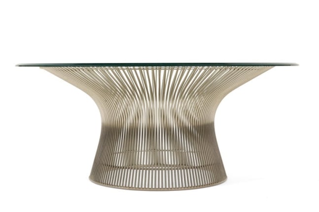 Warren Platner Glass Top Chrome Coffee Table for Knoll