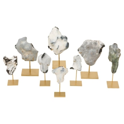 Group of Mounted Natural Sea Stone Specimens