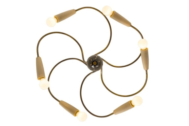 Mid-Century Six Arm Chandelier