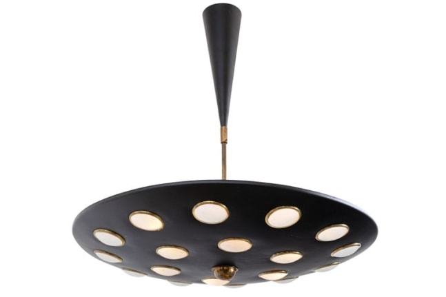 Black Pendant Light with Glass Discs