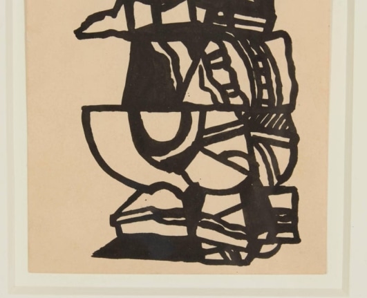 &quot;Abstraction&quot; India Ink on Paper by Nell Blaine