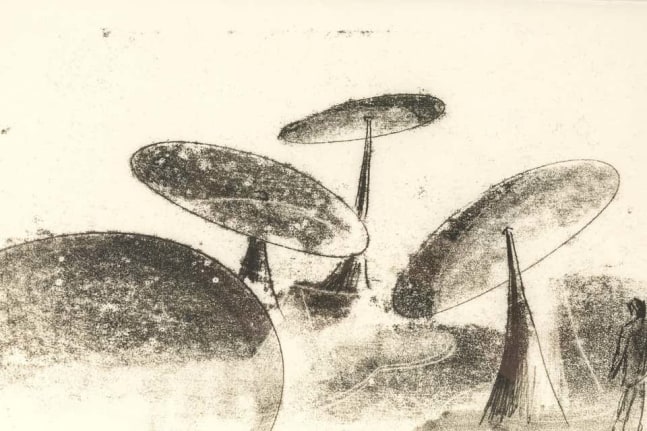 Harry Bertoia Framed Monoprint on Rice Paper