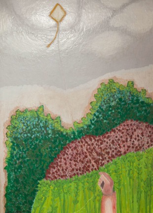 &quot;Kite Flyer&quot; Oil on Board by Gino Cosentino