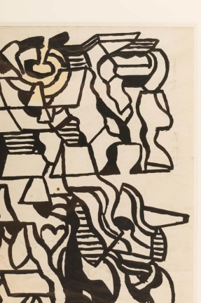 Nell Blaine Abstract Ink Drawing on Paper