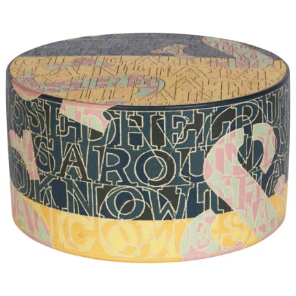 Sculptural Stoneware Object with Incised Letters by Bo Kristiansen