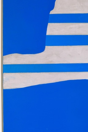 &quot;Stripes on Blue&quot; Painting by Adja Yunkers