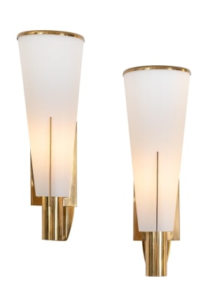 Stilnovo Model 2021/1 Brass &amp; Glass Sconces