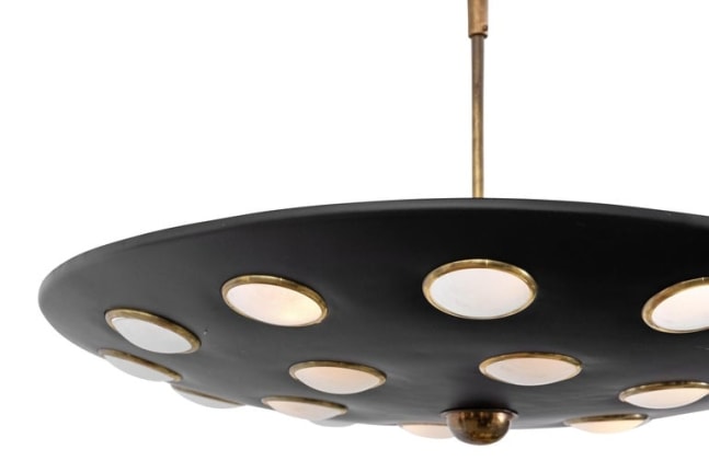 Black Pendant Light with Glass Discs