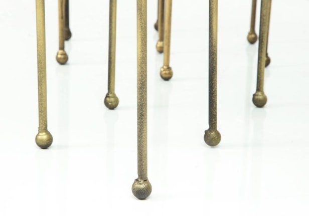 Brutalist Gilt Floral Table