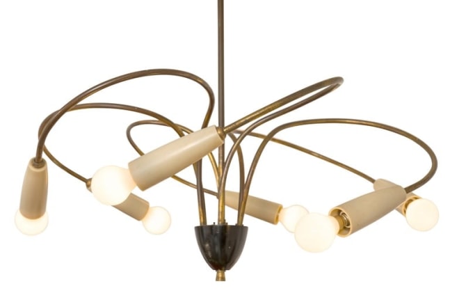Mid-Century Six Arm Chandelier