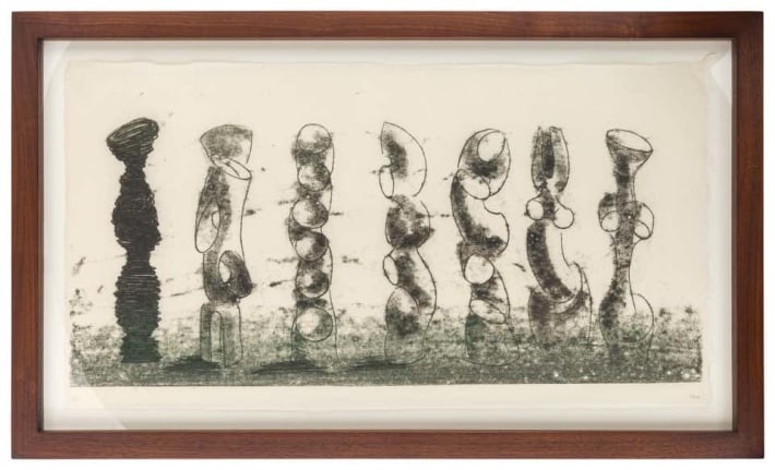 Harry Bertoia Framed Monoprint on Rice Paper
