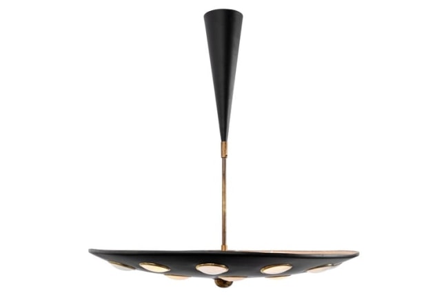 Black Pendant Light with Glass Discs