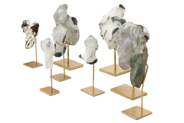 Group of Mounted Natural Sea Stone Specimens