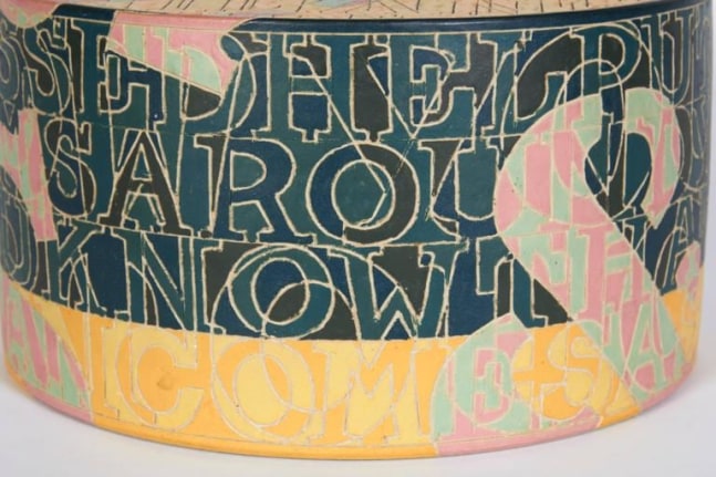 Sculptural Stoneware Object with Incised Letters by Bo Kristiansen