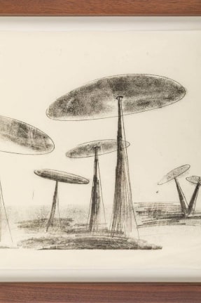 Harry Bertoia Framed Monoprint on Rice Paper