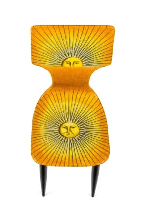 Piero Fornasetti Prototype Miniature &quot;Sole&quot; Chair &amp; Table