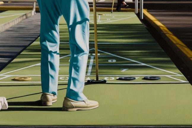 &quot;Shuffleboard&quot; Oil on Panel Painting by Max Ferguson