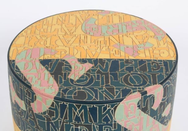 Sculptural Stoneware Object with Incised Letters by Bo Kristiansen