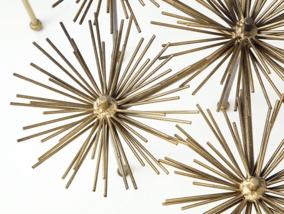 Brutalist Gilt Floral Table